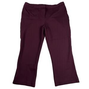 Max & Mia Cropped Boot Kick Ponte Pants Burgundy Size XL